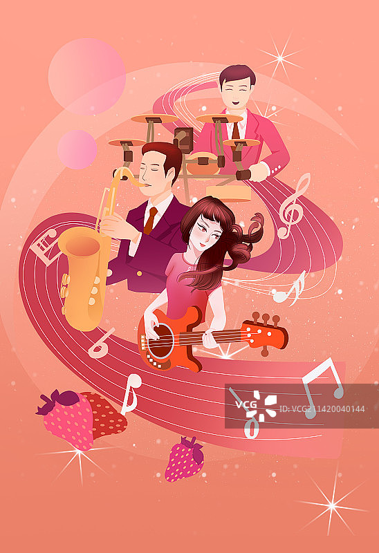 草莓音乐节图片素材