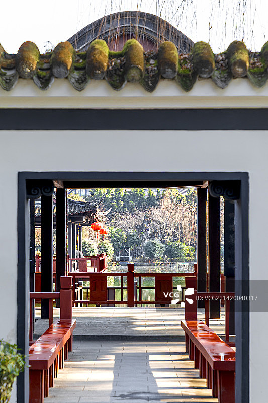 成都郫都区望丛祠古老建筑图片素材