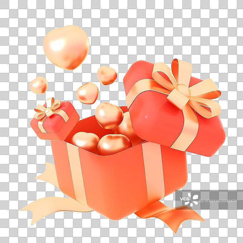 爱心礼盒图片素材