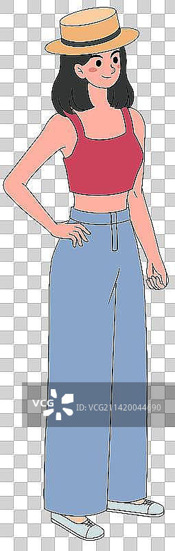 平涂年轻女士图片素材