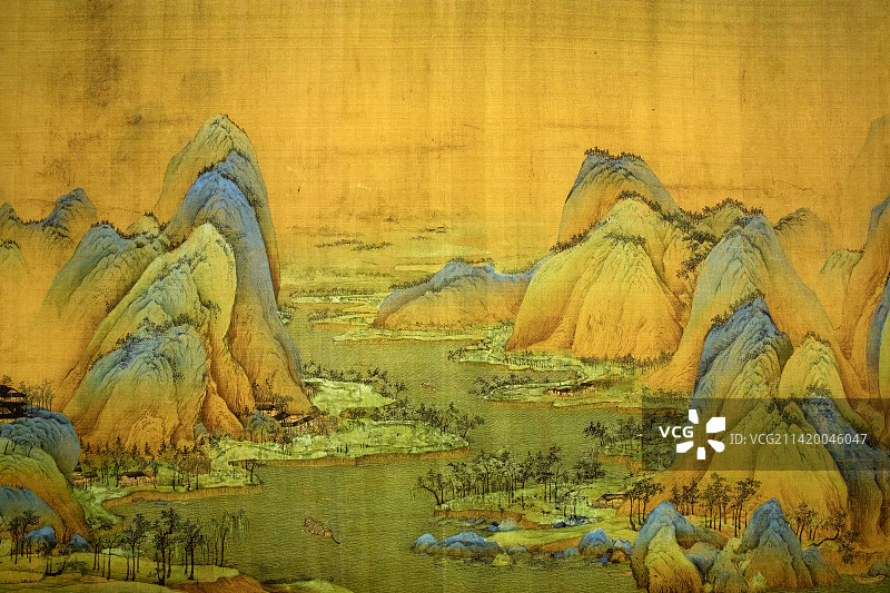 北京中国国家博物馆《千里江山图》宋代故宫博物院藏品图片素材