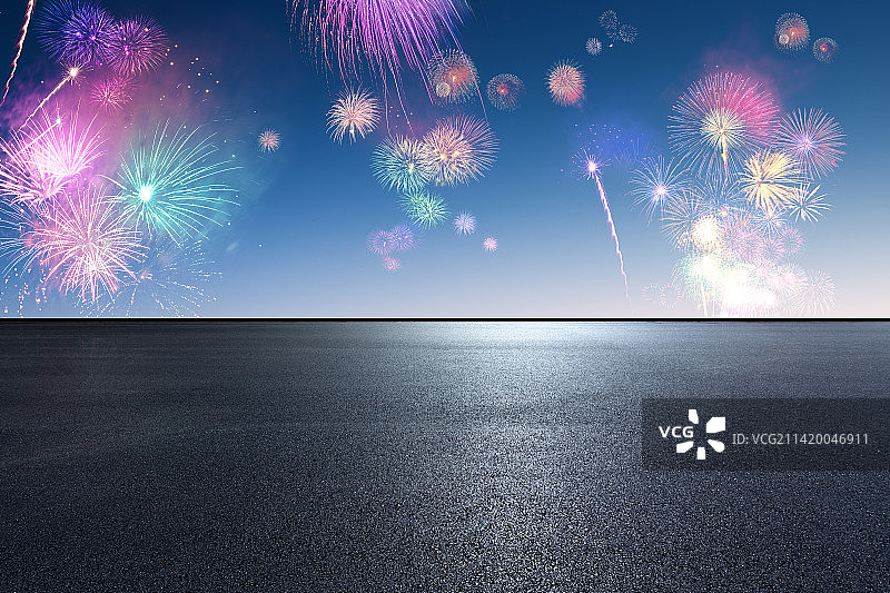 璀璨焰火背景的平台图片素材