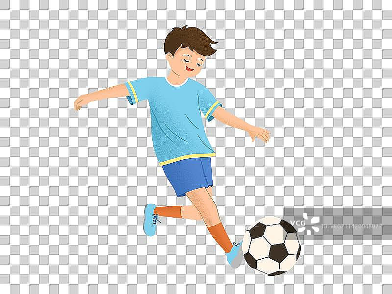 《踢足球的小男孩》图片素材