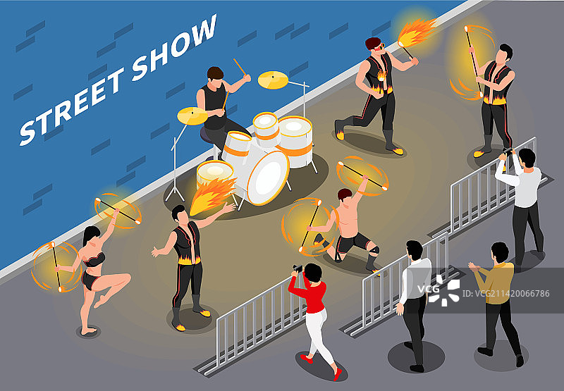 街头火焰表演图片素材