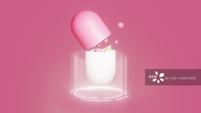 3D胶囊和球体几何图片素材