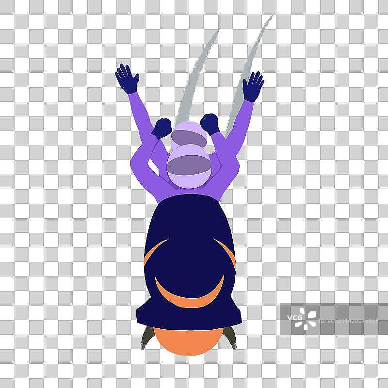 双人雪车滑雪人物插画海报图片素材