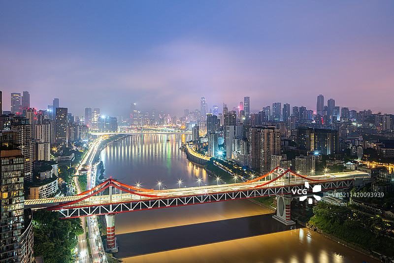 重庆市江北区北滨路曾家岩大桥城市风光图片素材