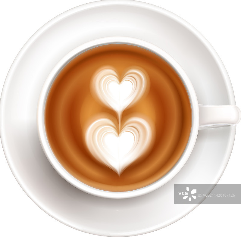 逼真拉花咖啡杯图片素材