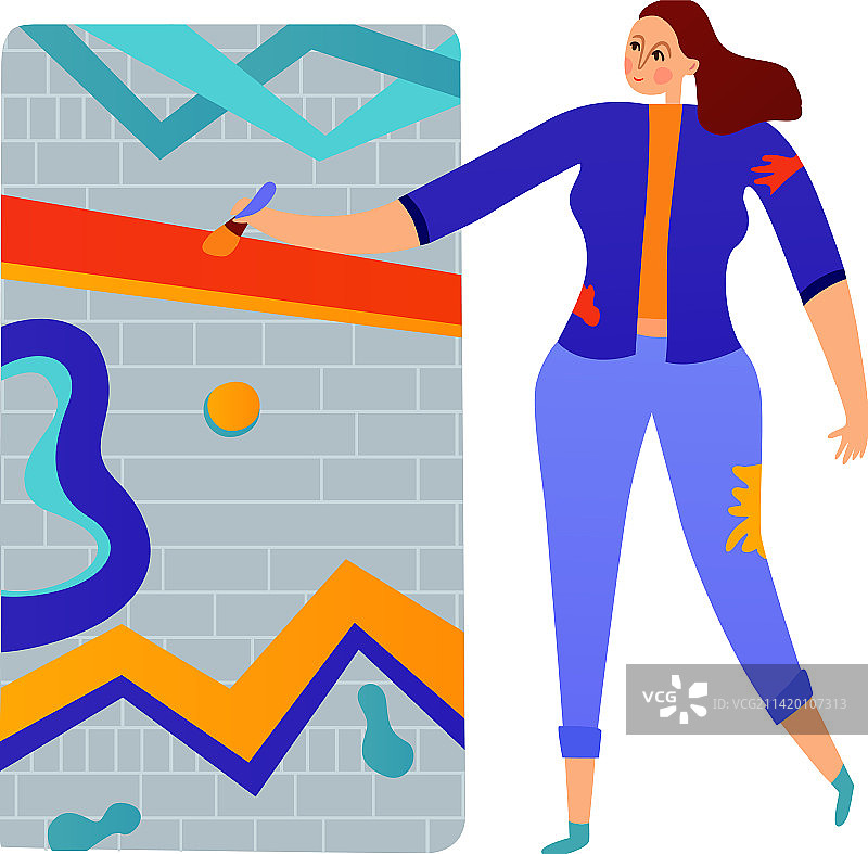 扁平风格涂鸦艺术家图片素材