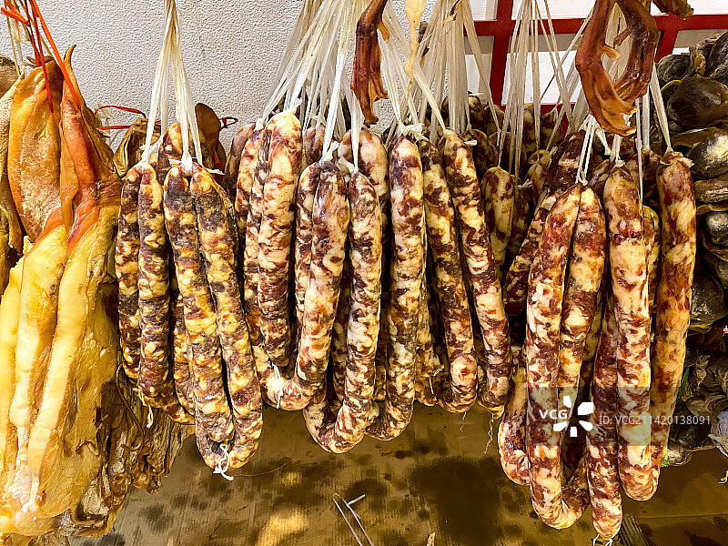 安徽合肥：琳琅满目的冬季腊味美食图片素材