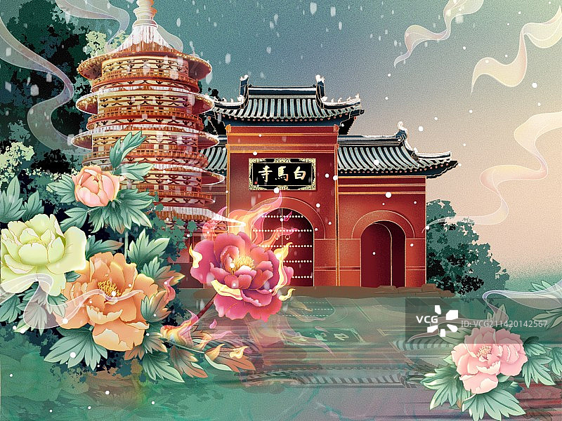 洛阳插画图片素材