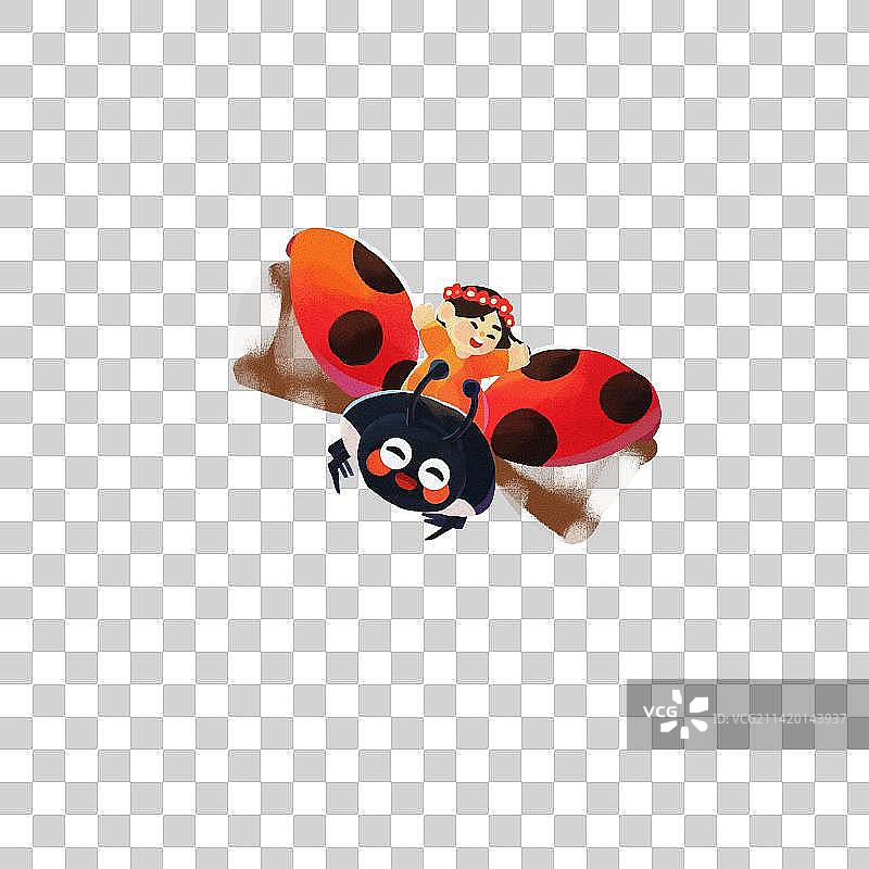 卡通春季七星瓢虫免扣元素图片素材