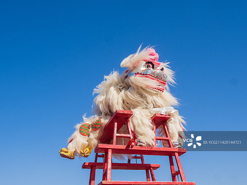 河南 郑州 荥阳 蒋头狮舞 非物质文化遗产 春节 民间文艺 元宵节图片素材