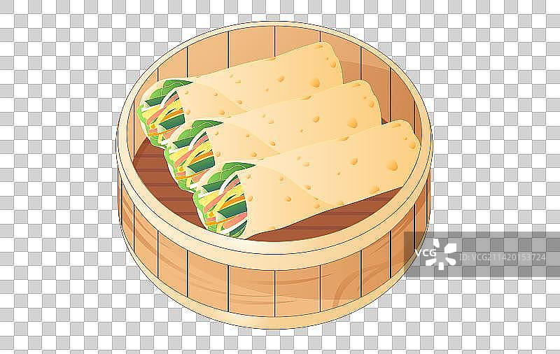 二十四节气立春春天食物春饼插画图片素材