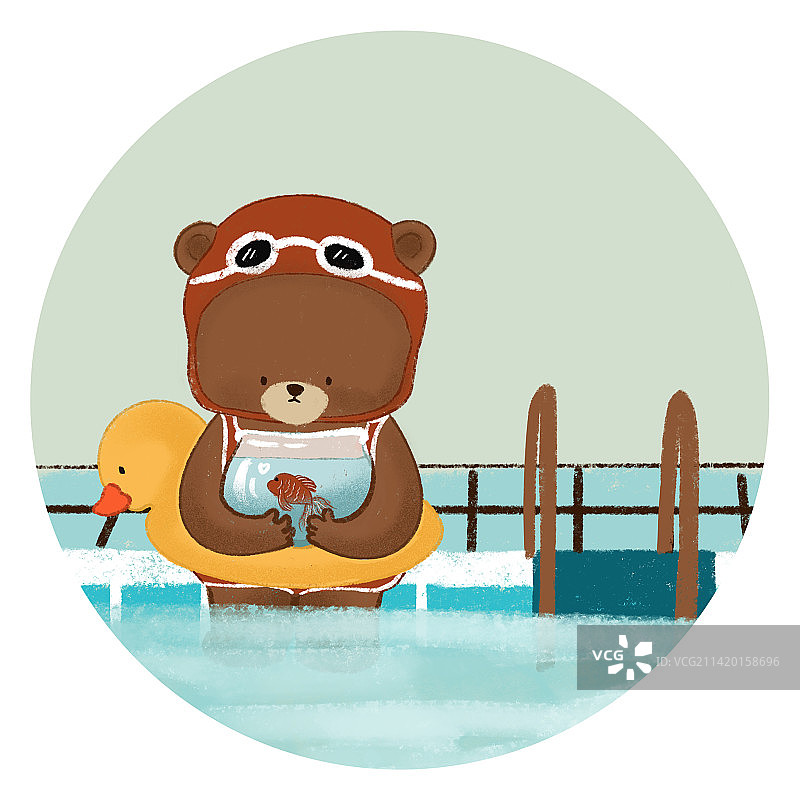 学游泳的熊图片素材
