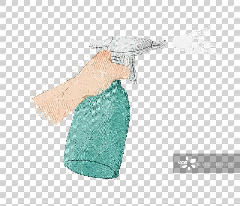 手拿喷壶插画元素图片素材