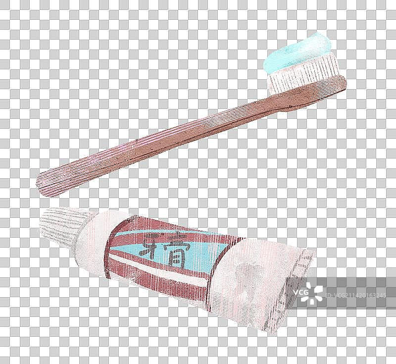 牙膏牙刷插画元素图片素材