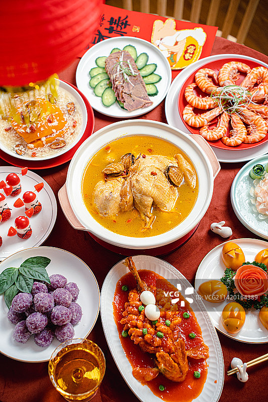 新年除夕团圆年夜饭图片素材