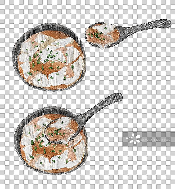 咸豆腐花豆腐脑插画元素图片素材