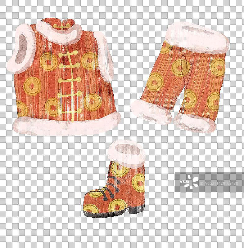春节服装唐装插画元素图片素材