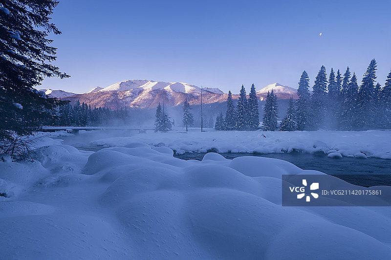 喀纳斯雪景图片素材