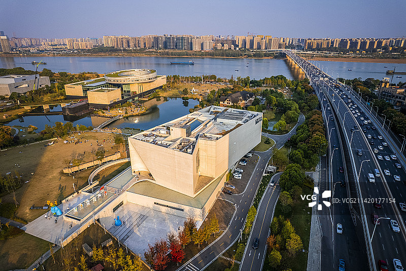 航拍谢子龙影像艺术馆图片素材