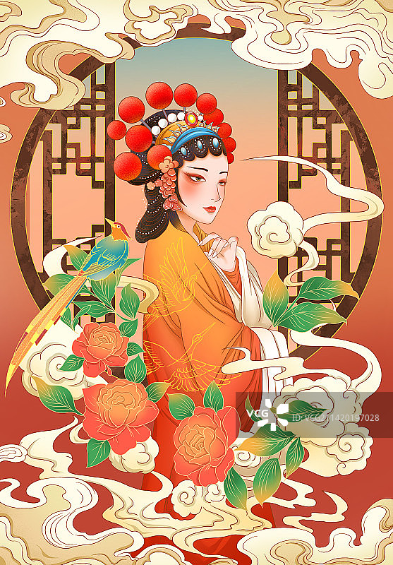 京剧花旦国潮图片素材