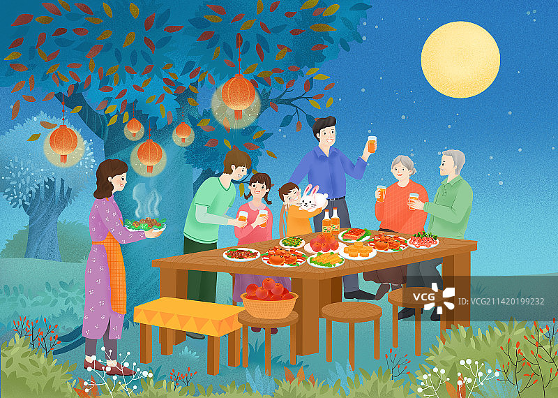 中秋团圆之夜图片素材