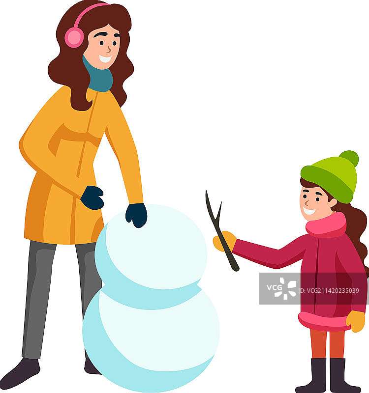 扁平风格雪人图片素材