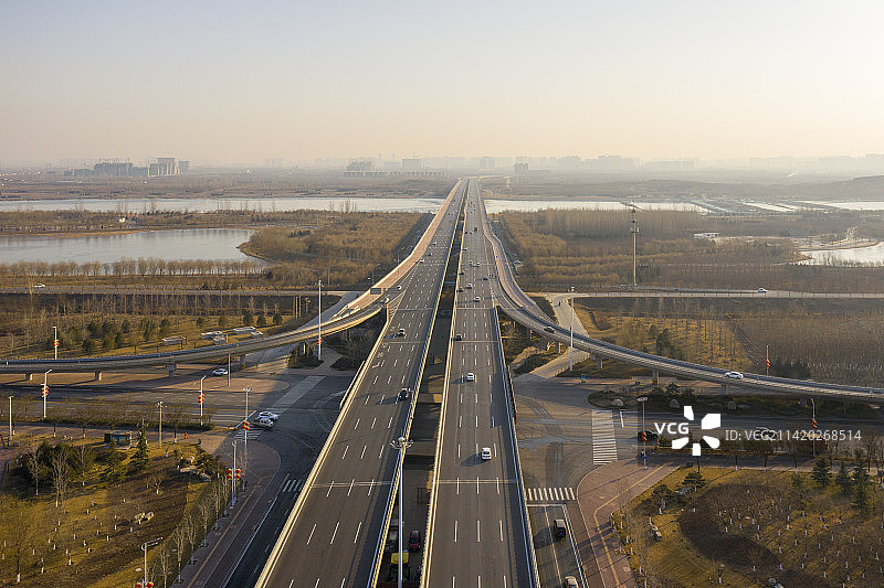 河北省石家庄市正定新区航拍画面图片素材