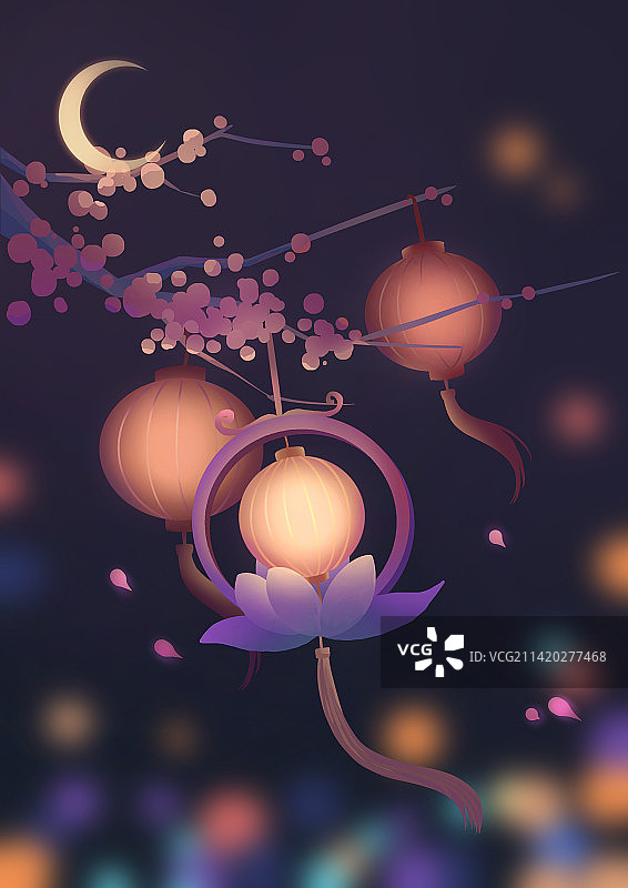 万家灯火图片素材