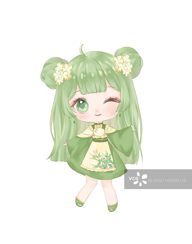 Q版人物女孩图片素材