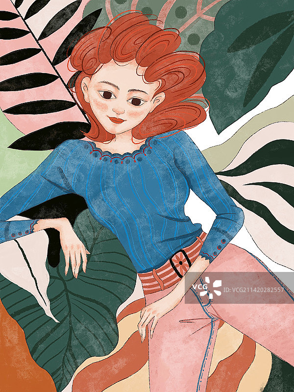 女孩姑娘女人人物时尚插画图片素材