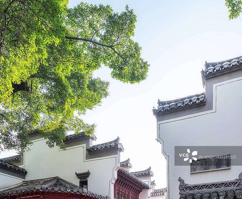 安徽徽州徽派建筑屋顶特写我图片素材