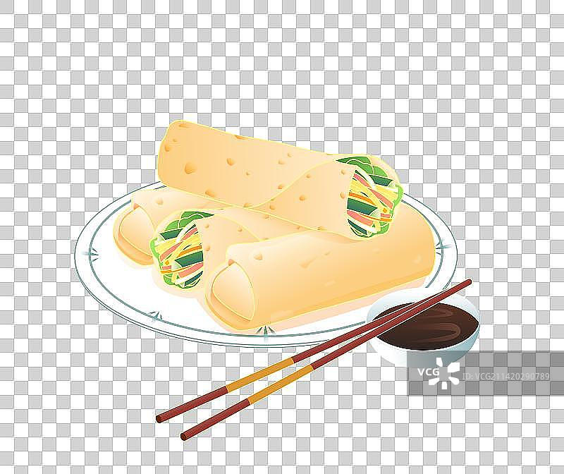 二十四节气立春春天食物春饼插画图片素材