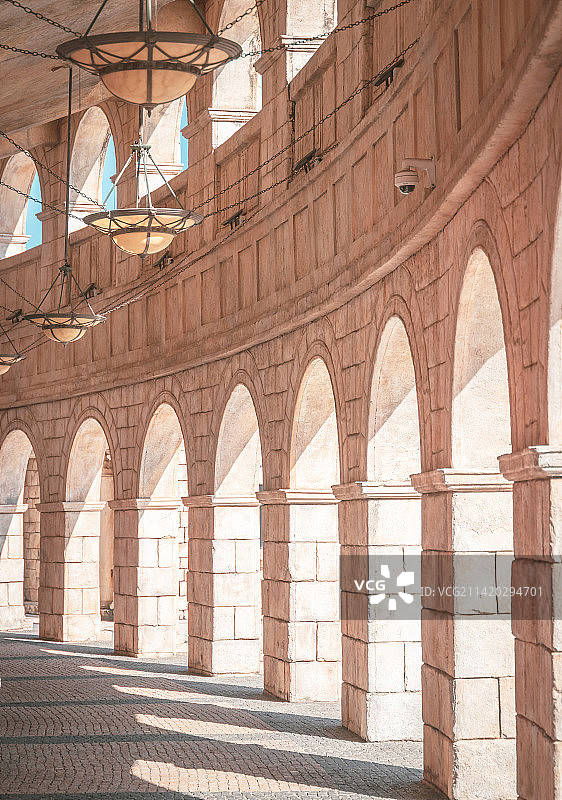 中国澳门渔人码头古罗马竞技场建筑风光图片素材