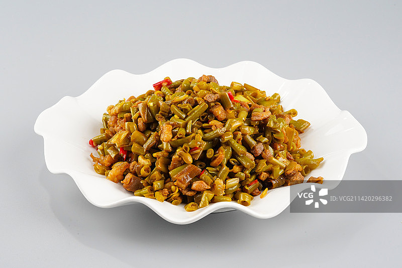 酸豆角炒肉图片素材