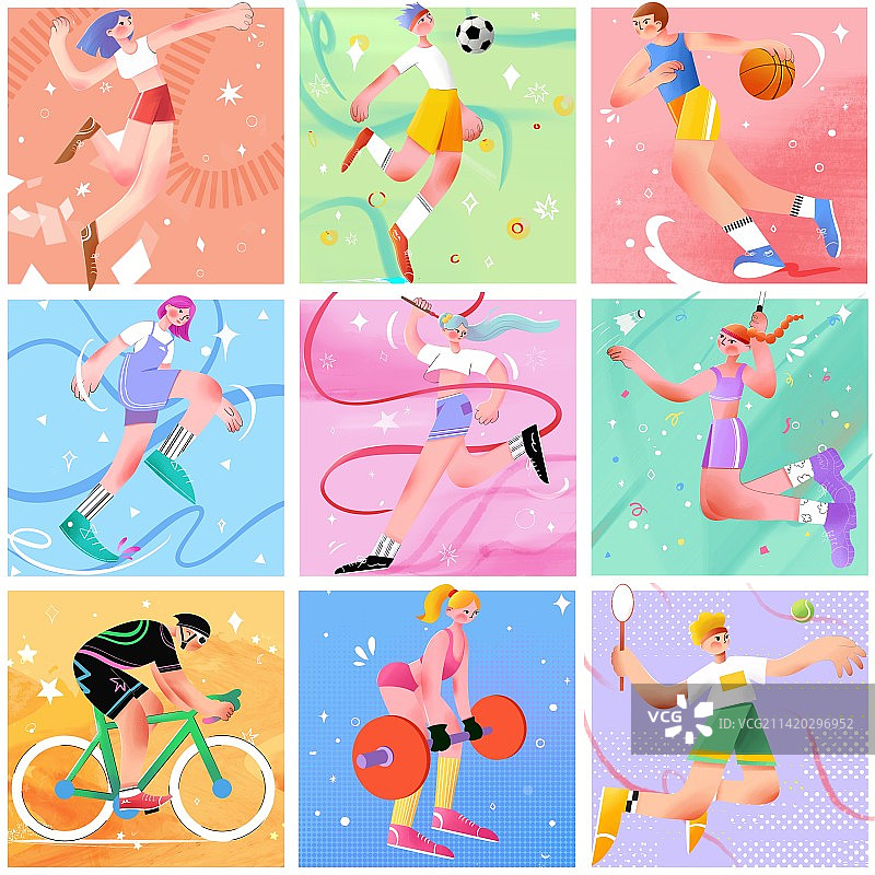 扁平人物运动形象图片素材