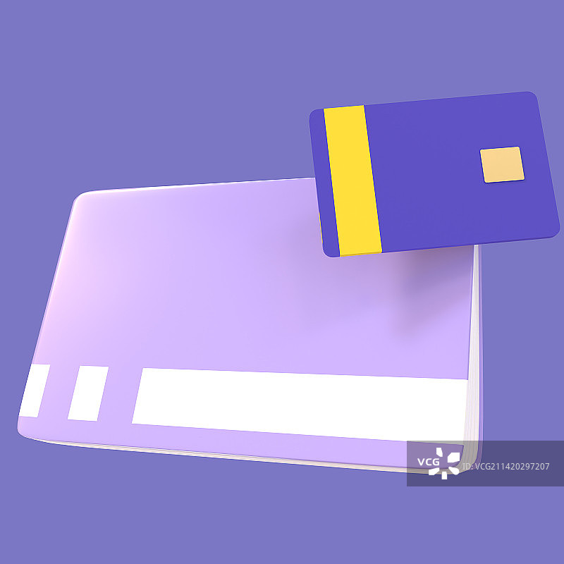 3D渲染银行存折和信用卡图片素材