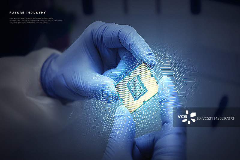未来工业3D渲染半导体图形图片素材