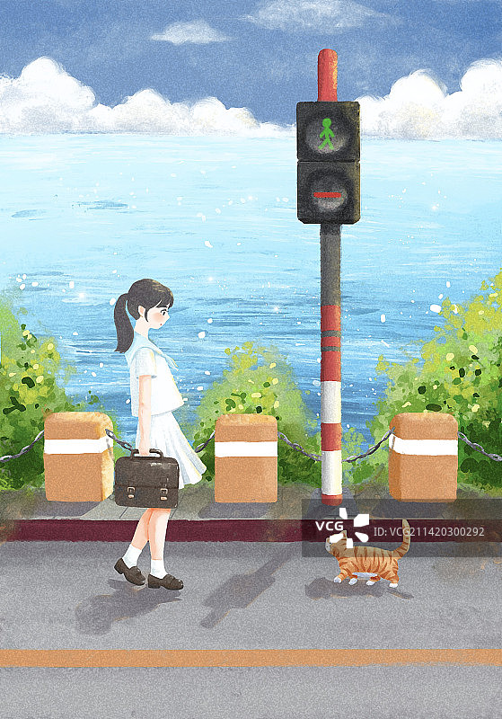 海边偶遇图片素材