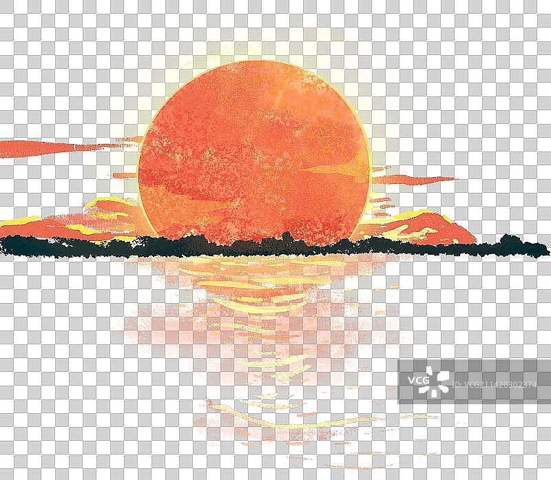 水面上的夕阳图片素材