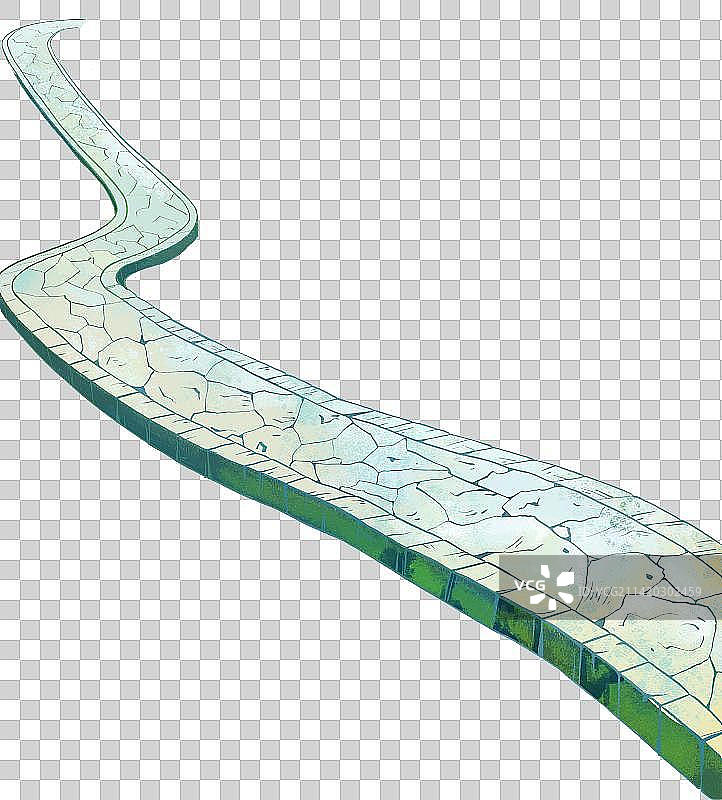 一条蜿蜒的石板路图片素材