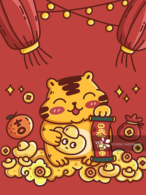 胖虎拜年图片素材