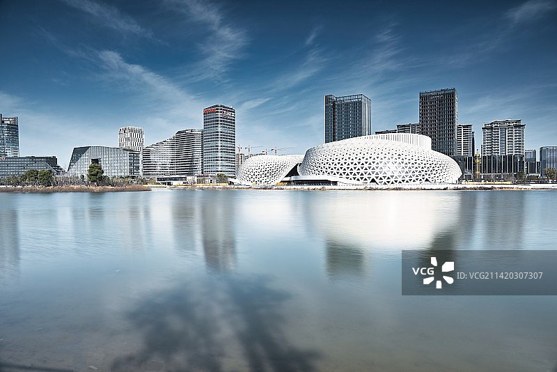 杭州钱塘区金沙湖公园金沙大剧院图片素材