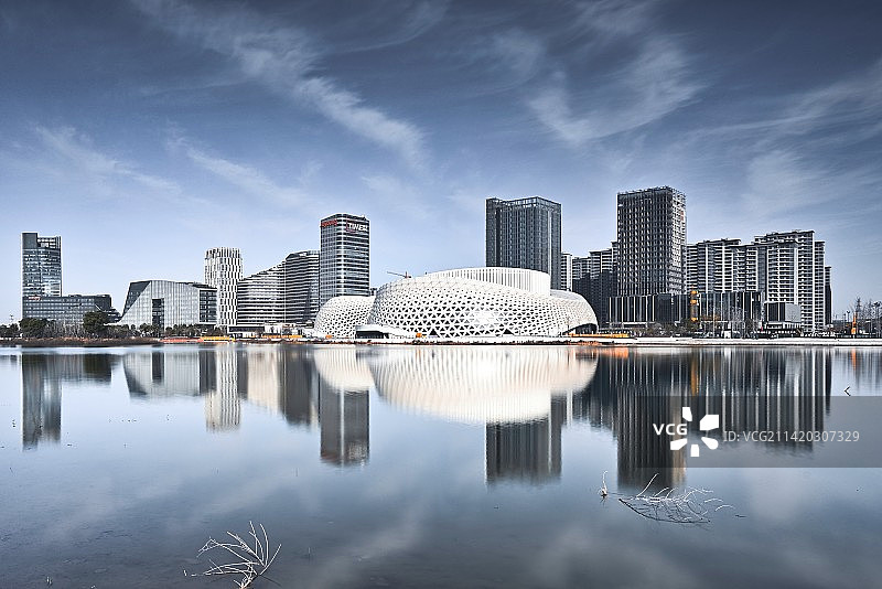 杭州钱塘区金沙湖公园金沙大剧院图片素材