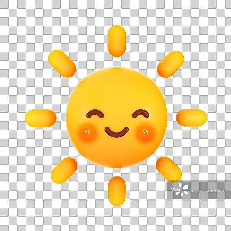 微笑脸红的太阳图片素材