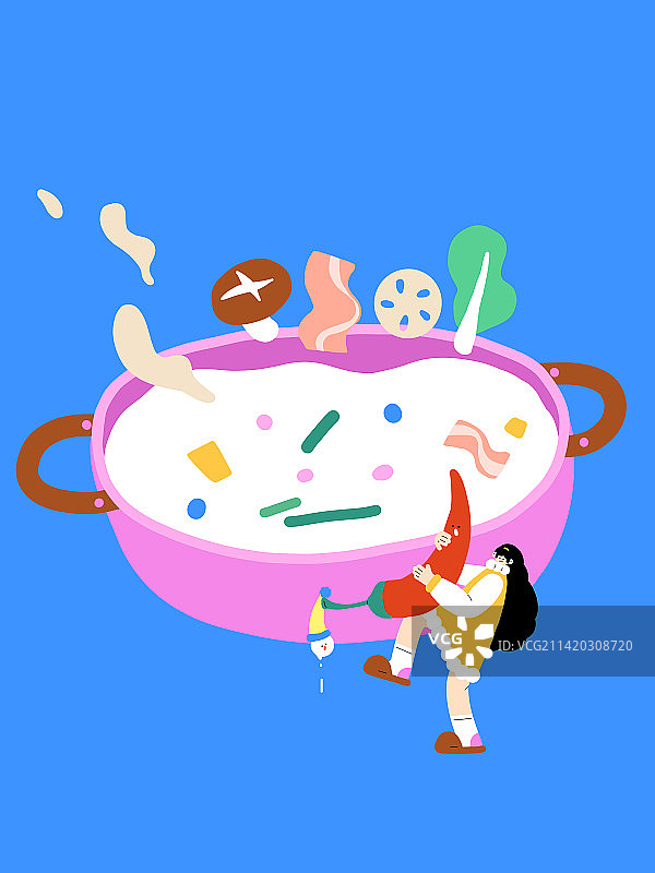 冬日节气冬至扁平插画图片素材