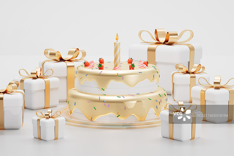 卡通风格的生日蛋糕图片图片素材