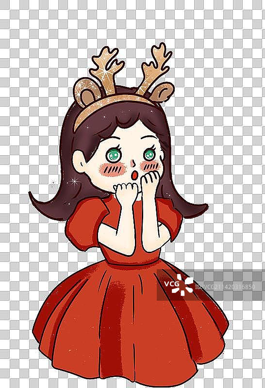 卡通公主裙小女孩图片素材